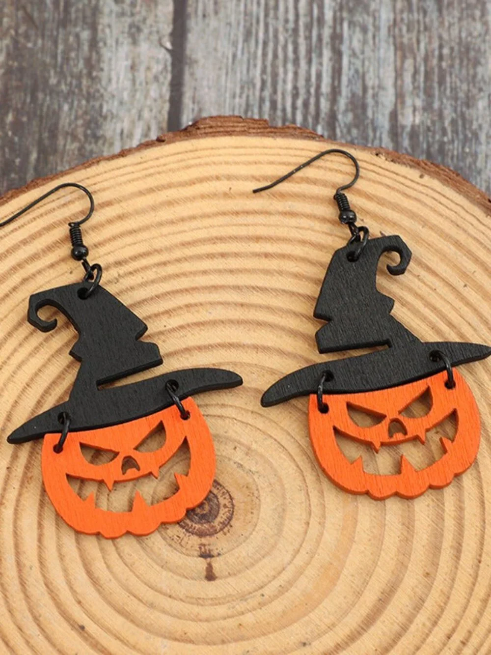 Wooden Pumpkin Shape Earrings | NWT